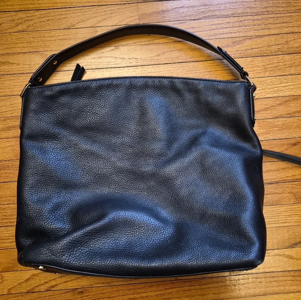 Michael Kors Evie Black Pebbled Leather Hobo Bag